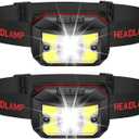 2 Pack Headlamp - Super Bright Rechargeable Flashlight, Fathers Day Fishing Gear Headlights 8 Modes with USB-C Fast Charge, IPX4 Waterproof Motion for Camping Essentials Hiking Home Emergency