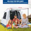 Quick Inflatable Camping Tent 3-4 Person Glamping Outdoor Air Blow Up Tents, Easy Set up,Rainfly & Waterproof Inflatable House Tent for Adults, Large, 82.68"L x 82.68"W x 68.9"H