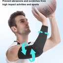 Honeycomb Anti Collision Padded Arm Sleeves - 2 Pack for Basketball, Football, Volleyball (Medium, Black)