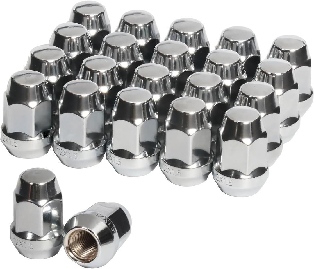 M12X1.5 Lug Nuts - 20pcs Wheel Nut Set Compatible with Buick, Dodge, Chrysler, Ford, GMC, Cadillac, Chevrolet/Chevy, Lincoln, Toyota, Hyundai, Pontiac