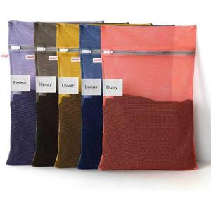 5-Pack Mesh Laundry Bags with ID Label, Sturdy Laundry Bags for Delicates, Hosiery, Underwear,Travel and Organize- 5 Color(14x20 Inch)