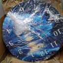 Coastal Wall Clock Battery Operated 10 Inch Beach Wooden Wall Clocks Silent Non Ticking Round Analog Clock for Bedroom Office Bedroom Kitchen Decor (Blue Ocean)