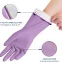 Rubber Cleaning Gloves for Dishwashing, 4 Pairs Reusable Kitchen Gloves for Washing Dishes and Household Cleaning, Colorful Dish Gloves with Flocked Lining and Non-Slip Grip, Pefect for Woman Men - S, Small