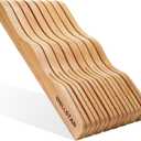 WELLSTAR Wood In-Drawer Knife Storage Block Holder - Organizer for 15 Knives, Kitchen Drawer Insert with Secure Blade-Down Storage, Durable Tray for Long & Short Knives (Knives Not Included)