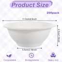 200 Pack 6 oz Small Disposable Bowls, Heavy-Duty White Small Disposable Paper Bowls Bulk Compostable Bagasse Soup Bowl for Salad Dessert Ice Cream Banquet Party Supplies
