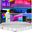 16.4FT LED Strip Lights IP68 Outdoor Waterproof, 5V USB Powered, Music Sync Bluetooth APP/RF Remote Control Lights for Balcony, Deck, Camping, Garden, Bedroom Decor