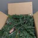 2 Pack 24" Lighted Outdoor Christmas Tree Urn Fillers Holiday Planters with Timer 8 Mode Warm & Colorful Light 6 Style Branches Eucalyptus Pinecones Red Berries Tripod Stake Front Porch Indoor Decor