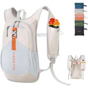 FIORETTO 10L Hiking Backpack for Women Men Mini Packable Backpack Lightweight Small Daypack for Camping Travel Outdoor, Beige