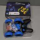 Remote Control Car, RC Cars Toys for Kids Ages 6-12, 4WD Stunt Car with LED Lights & 360 Flips, 2.4GHz, Upgraded USB-C Modular Batteries, 8-10 Year Old Boys Birthday Gift 1-Blue