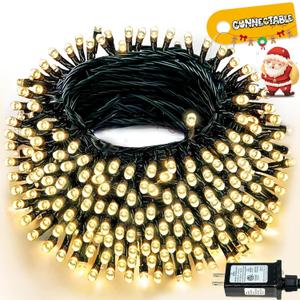 Connectable 240LED 88Ft 13Modes Christmas Lights Outdoor Indoor | Extendable Green Wire Christmas String Lights with Timer | Twinkle Fairy Light Plug in for Xmas Tree Garden Decor Party (Warm White)
