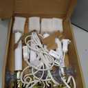 4PCS Christmas Electric Window Candle Lights with Gold Base Outlet, 5FT Window Candle Lights Cord with 0.6W C26 Clear Bulb On/Off Switch Plug-in 4 Suction Cups for Christmas Window Home Decoration