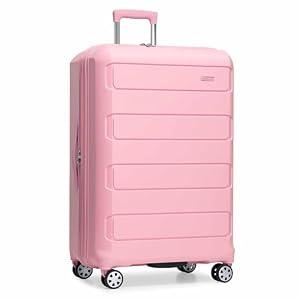 Traveler's Choice Pagosa Hardshell Expandable Luggage with Spinner Wheels, Pink, 30-Inch Large