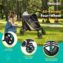 Petbobi Dog Stroller for Large & Medium Dogs - Easy Fold Dual Entry Pet Stroller with One-Foot Brake, All Terrain Wagon Cart with Air Mesh, Ideal for Large Senior Pets up to 80 lbs, Black