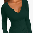 VICHYIE Womens Tops V Neck Summer Short Sleeve Casual Slim Fitted Tshirt Size XL