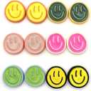 12PCS Strong Fridge Magnets, Colorful Decorative Smiling Face Refrigerator Magnets, Cute Whiteboard Magnets, for Office Classroom Cabinets and Dishwasher