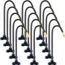 Zonon 15 Pcs Brass Misting Nozzles Tee with 16" Built in Hose for 0.32"/8 mm Tubing 360 Degree Rotation Adjustable Water Mister Nozzle Thread Sprayer Misting Part Accessories for Patio Outdoor Cooling