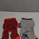 Dog Pajamas Cotton Striped Pup Jumpsuit, Breathable 4 Legs Basic Pjs Shirts for Puppy and Cat, Super Soft Stretchable Dog Jammies for Boys and Girls (XX-Small, Black Red+Black)