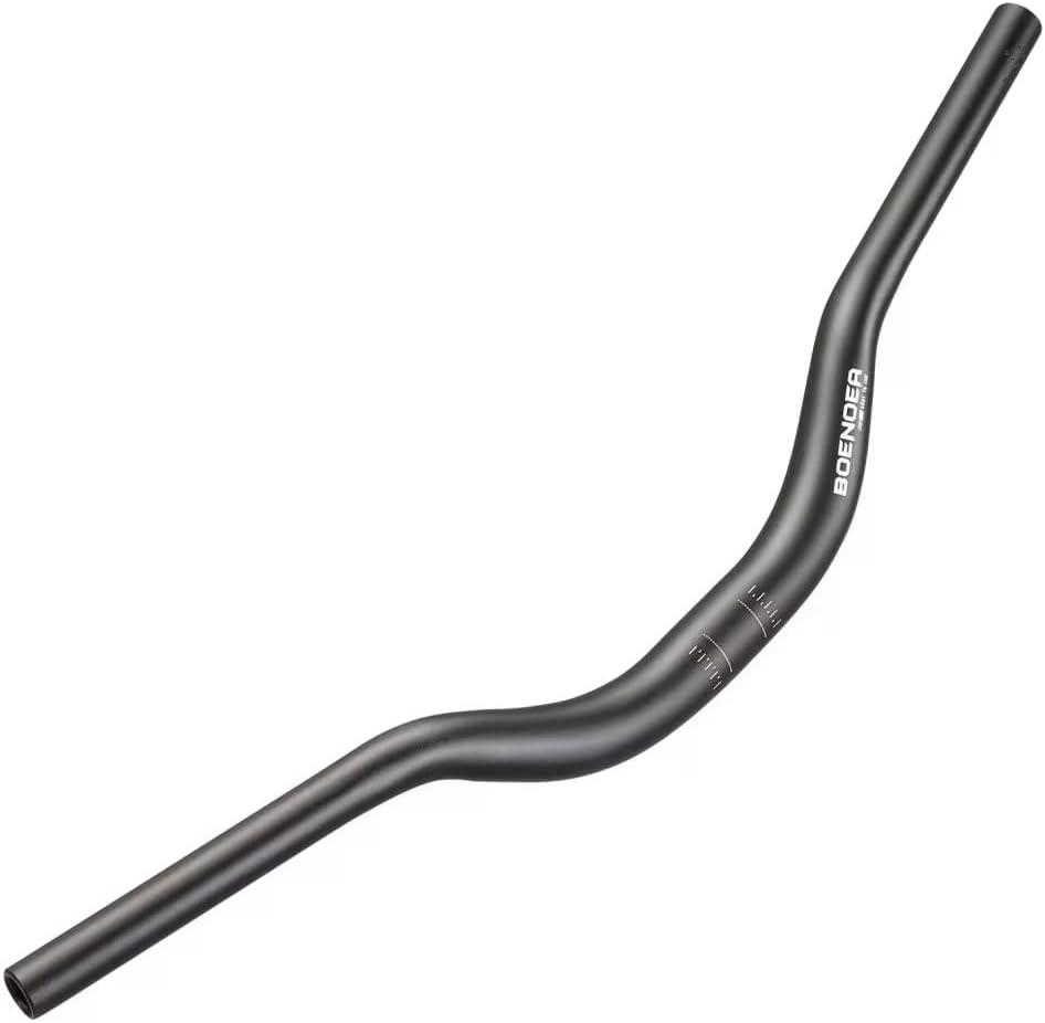 Boenoea Bike Riser Handlebar 25.4/31.8mm Length 620mm Aluminum Alloy Riser Bar(50mm 90mm 120mm), Black
