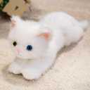 PEACH CAT Cat Stuffed Animal 12" Realistic Kitten Plushies Soft Plush Toys Gifts for Kids White