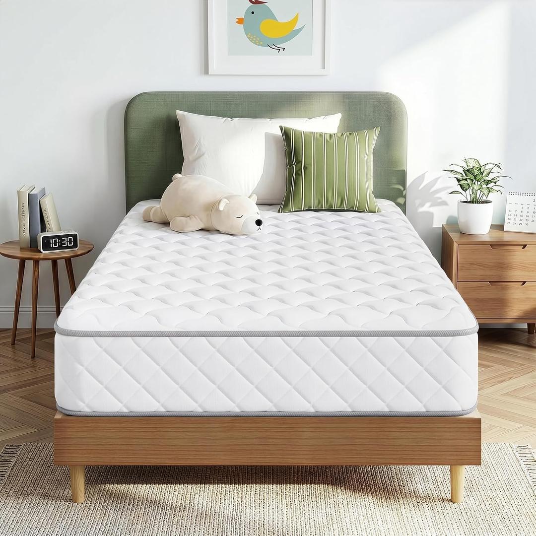 GAESTE Twin 6 Inch Hybrid Cooling Mattress, Airflow Innerspring
Pressure Relieving Comfort & Balanced Support, Medium Plush Feel, Breathable Coil System, CertiPUR-US Certified