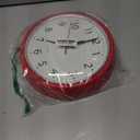 Bernhard Products Retro Wall Clock 9.5 Inch Red Kitchen 50's Vintage Design Round Silent Non Ticking Battery Operated Quality Quartz Clock