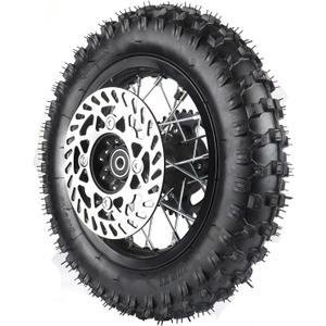 12mm Axle Rim Wheel with 80/100-10 3.00-10 Tire Tube+420 Rear Chain Sprocket+brake disc For Apollo SSR 70cc 110cc 125cc XR CRF Dirt Pit Bike Mini Motorcycle
