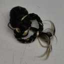 WIGER 34 Inch Braided Ponytail for Black Women Long Drawstring DIY Ponytails Black And White Yaki Straight Clip-In Hair Extension Fake Hairpieces for Daily or Costume