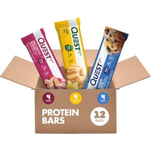Quest Nutrition Fruit Flavored Variety Pack Protein Bars, High Protein, Low Carb, Gluten Free, Keto Friendly, 12 Count, Best By 07/25/2026