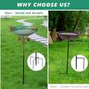 Metal Bird Baths for Outdoors, 39" H Birdbath with 13 Inch Bowl, Standing Bird Bath & Bird Feeder with Stake for Outside Garden Patio Yard Lawn Decor,Green