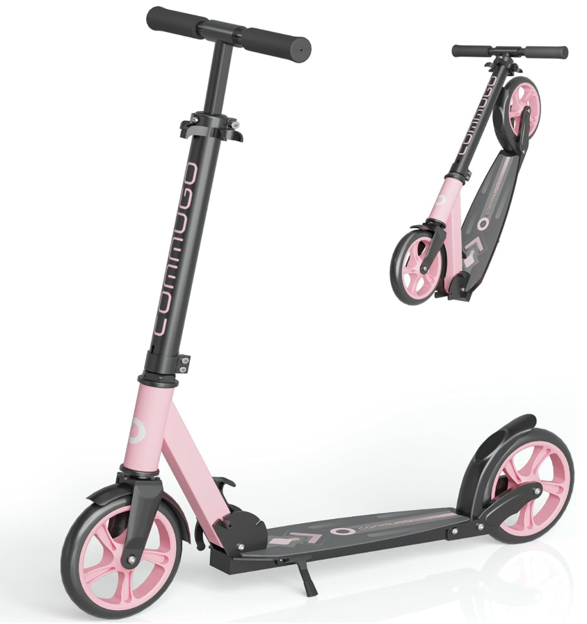 Foldable Scooter for 6+ Kids, Teens, Adults, Aluminum Alloy Frame, 240 LBS
4-Level Height, CPSC certified, Lightweight 9.5 lbs with shoulder strap for easy carrying, 8" wheels deliver smooth ride