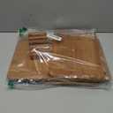 Astercook Deep-Carbonized Bamboo Cutting Boards for Kitchen with Wood Storage Stand, Reversible Charcuterie & Chopping Boards with Juice Grooves and Easy-Grip Handles, Knife-Friendly, Kitchen Gift