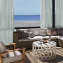 youleyar Sheer Outdoor Curtains for Patio Waterproof 2 Panels Linen Look Rod Pocket Indoor Grey Voile Curtain for Living Room, Bedroom, Porch, Pergola, Cabana, Gazebo(100x108 Inch, Grey)