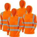Amylove 4 Pcs Reflective Safety T Shirt High Visibility Work Shirts Sun Protection Construction, Size XL
