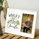 SRADMO Uncle Gifts: 10x8 inch Wooden Tabletop Photo Frame - 'World's Best Uncle'