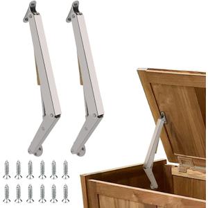 2 Pack | 150N Gas Strut Spring Hinges for Heavy Lids to Keep Stay, Slow Down and Soft Close, Hydraulic Hinges for Toy Box Chest, Bench, Toolbox and Basement Floor Door.