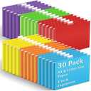30 Pack Hanging File Folders Letter Size, Assorted Hanging Folders with 1/5-Cut Adjustable Tab, 1 Inch Expansion, Extra Capacity Hanging File Folders, Perfect Office, Home, Classroom Supplies