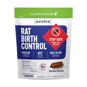 Evolve Rat Birth Control Soft Bait Sausages 1.5 lbs | Scientifically Proven Rat Population Control | Not a Poison, Long-Term Population Management