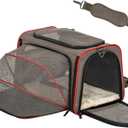 Petsfit Expandable Cat Carrier Dog Carriers,Airline Approved Soft-Sided Portable Pet Travel Washable Carrier for Kittens,Puppies,Removable Soft Plush mat and Pockets,Locking Safety Zippers