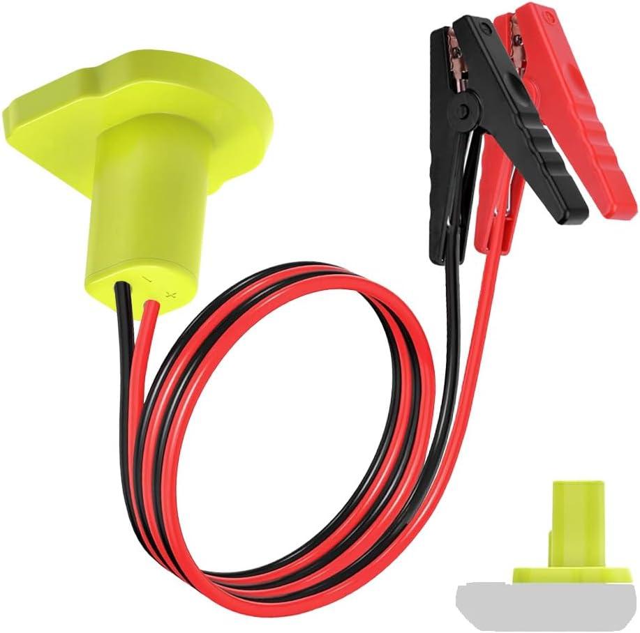 Jumper Cables Adapter Compatible with Ryobi 18V Battery, 8AWG 2FT Portable Battery Jump Starter Automotive Booster Cables Power for Car Jump Starting Using Tool