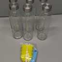 Sursip 24oz Glass Water Bottle Set of 6, Leak Proof Clear glass juice bottle for juicing, Reusable Drinking Bottles with Stainless Steel Lid, Beverage Storage Containers for Refrigerator-BPA Free