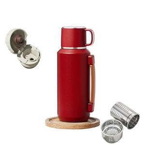 VISTATROY 316 Stainless Steel Water Bottle 27 oz with Lidded Cup - Keep 24+ Hrs Warm for Hot & Cold Drinks - Leakproof Vacuum Insulated Thermal Flask with Handle for Travel Coffee