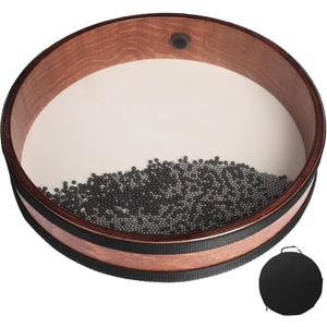 12 Inch Professional Ocean Wave Drum - Goatskin Drum with Steel Beads, Natural Sound Instrument for Meditation Relaxation Yoga, Includes Carry Bag(12in)