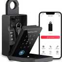 Populife Smart Fingerprint Lock Box for Keys with Code, Wireless Remote Access Key Lock Box for Outside, Digital Key Lockbox for Realtor Airbnb, Work Offline