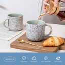 MONITO 12 OZ Coffee Mugs Set of 4, Ceramic Coffee Mugs,Modern Coffee Mugs Set with handle for Tea/Latte/Cappuccino/Milk/Cocoa. (BLUE, 4 CountPack of 1)