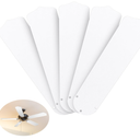 Lineshading 5 Pack 20" Replacement Fan Blades for 52" Ceiling Fan Waterproof Weatherproof Blades Replacement for Broken Substitution Replacing Indoor Summer(White)