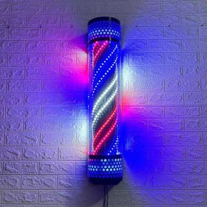 35.4 Colorful Rotating LED Salon Light, Barber Pole,Barber Poles Outdoor,Barber Shop Signs Pole Rotating Illuminated Light Hair Salon Shop Beauty Sign,Wall-Mounted,Outdoor rain-Proof (Colorful)