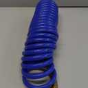 Heavy-duty PU Coil Hose, Self-Coiling Garden Hose with Solid Brass Fittings, Retractable, Corrosion Resistant, for Household (20 FT, Blue)