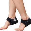 Plantar Fasciitis Heel Protectors Cups - 2 Pcs Gel Heel Cups for Heel Pain Relief, Adjustable Heel Cushion Inserts for Women & Men, Heel Pads for Walking, Sports, Yoga, Home Use (Black, M)