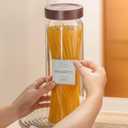 Wissy&Konny 3 Pack Glass Pasta Storage Containers with Screw wood Airtight Lid, 70oz Tall Glass Jar with Lid Spaghetti Container Storage for Pasta,Spaghetti,Cereal (132 Pantry Labels)