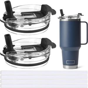 Jmoe USA 42oz, 35oz, 30oz, 26oz Replacement Straw Lid For Yeti Rambler With Handle | Fits Reduce 40oz Tumblers | Fits Hydroflask Traveler 32oz & 40oz | 2-in-1 Leak Proof Accessory (2-Pack)